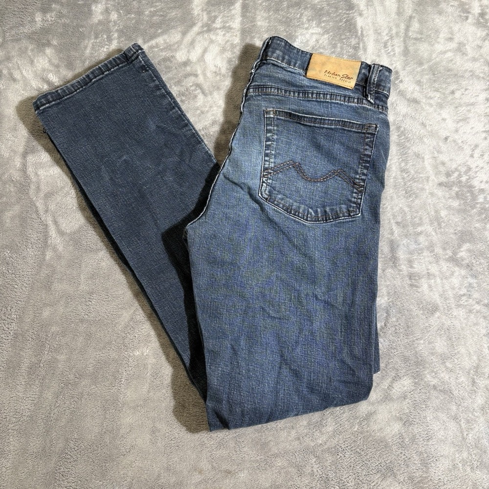 Urban Star Jeans Men's 32x34 Dark Wash Straight Fit Stretch EUC Straight Leg